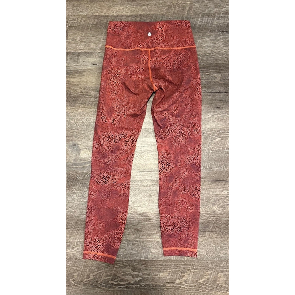Lululemon Wunder Train High-Rise Tight 25" Crackle Glaze Vintage Orange Larkspur - Picture 5 of 7